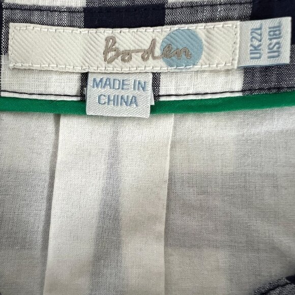 Boden Blue & White Gingham Pintuck Dress Size 18 - Picture 13 of 14